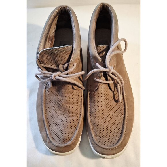 UGG Mens Size 13 Brown Perforated Leather Chukka Boots Comfortable - Picture 2 of 12